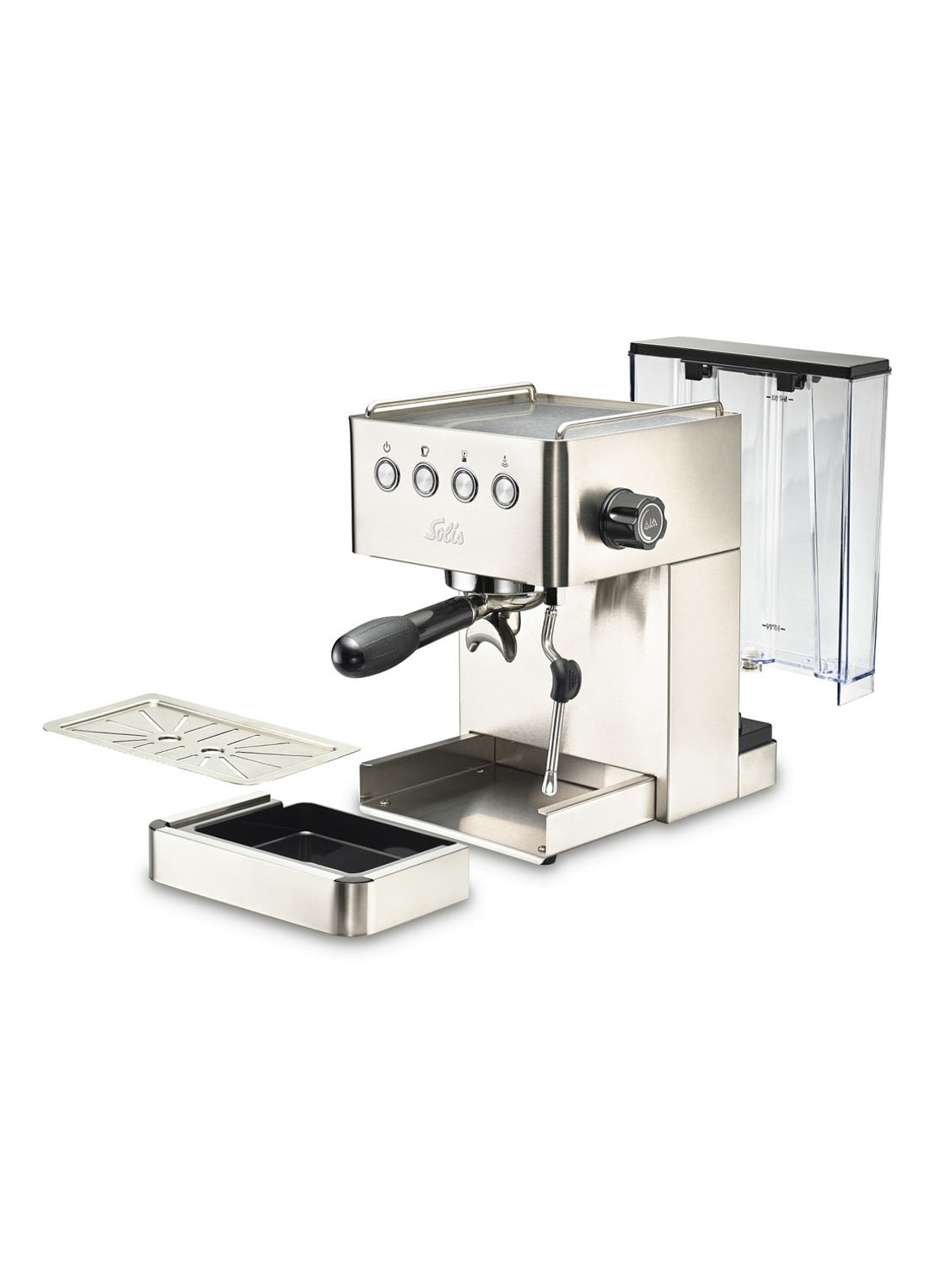 Solis Barista Gran Gusto espressomachine 1014 - voorkant 2 zilver