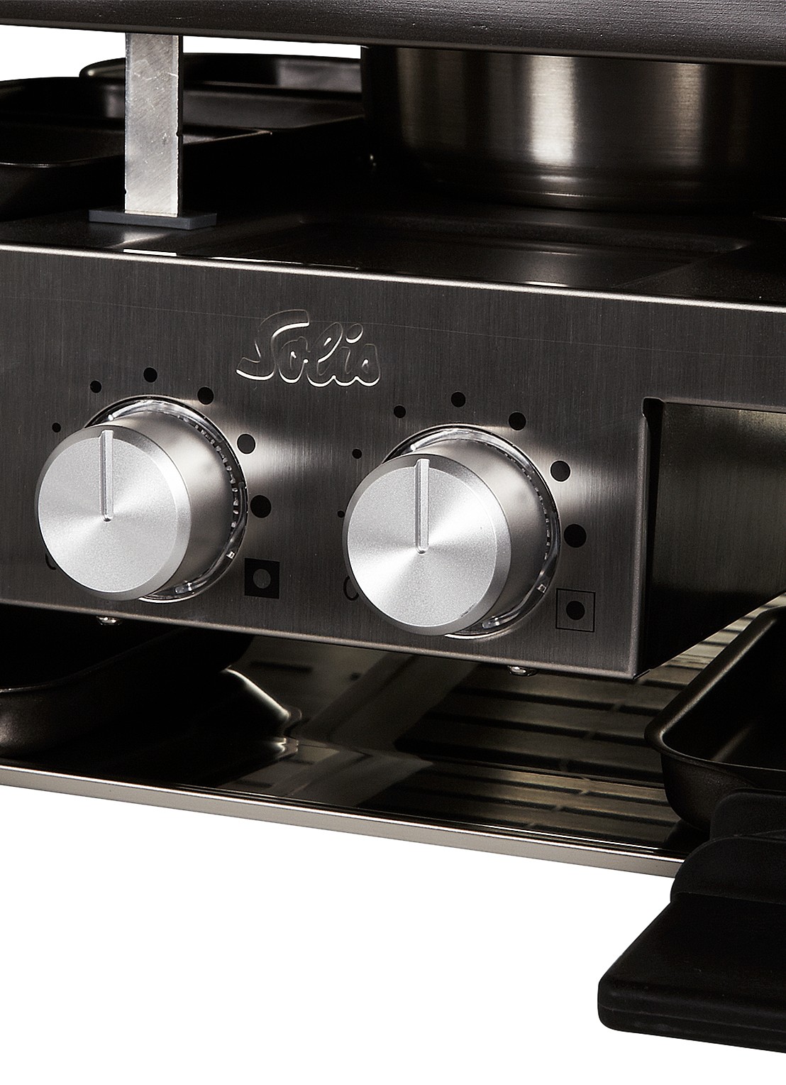 Solis Combi 3-in-1 grill fondue en gourmetstel 35 cm 796 - detail zwart