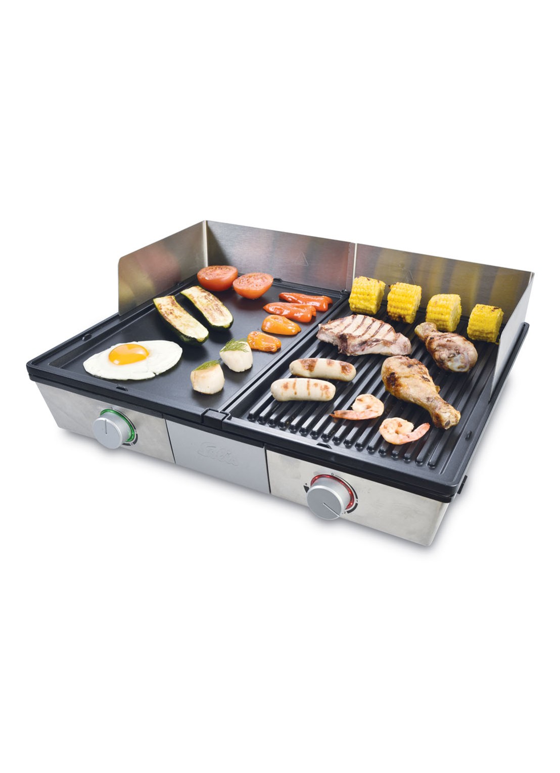 Solis Deli contactgrill  49,5 x 40,5 cm - voorkant 2 zilver