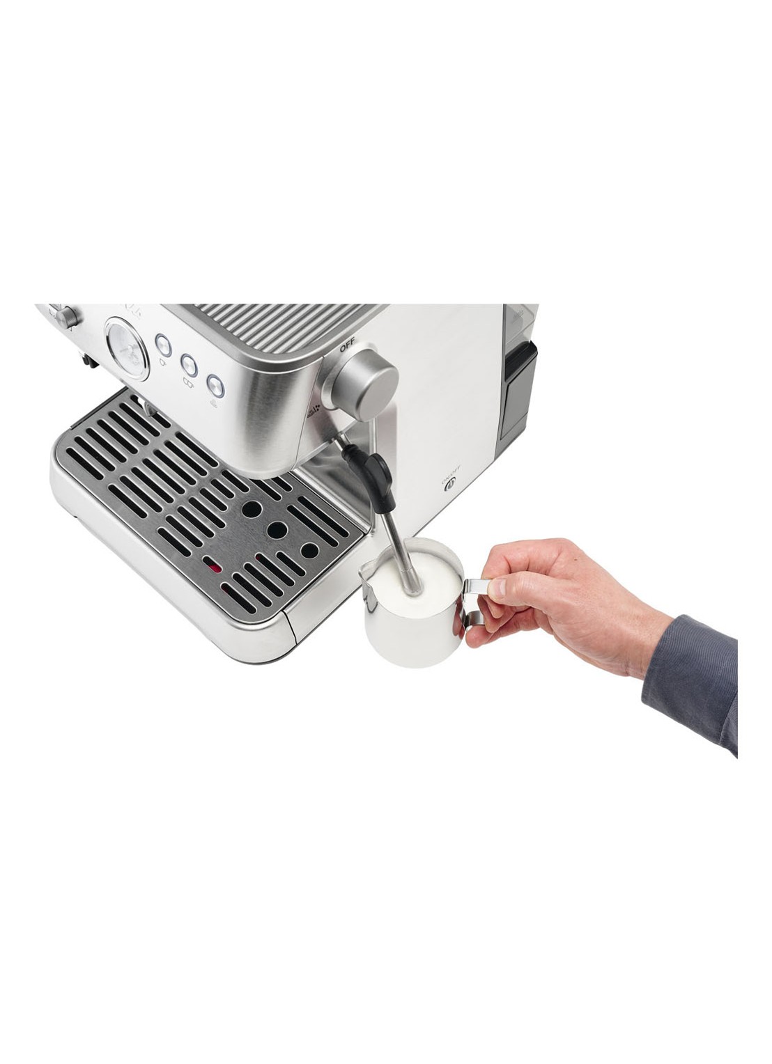 Solis Grind & Infuse Perfetta espressomachine 1019  - detail zilver