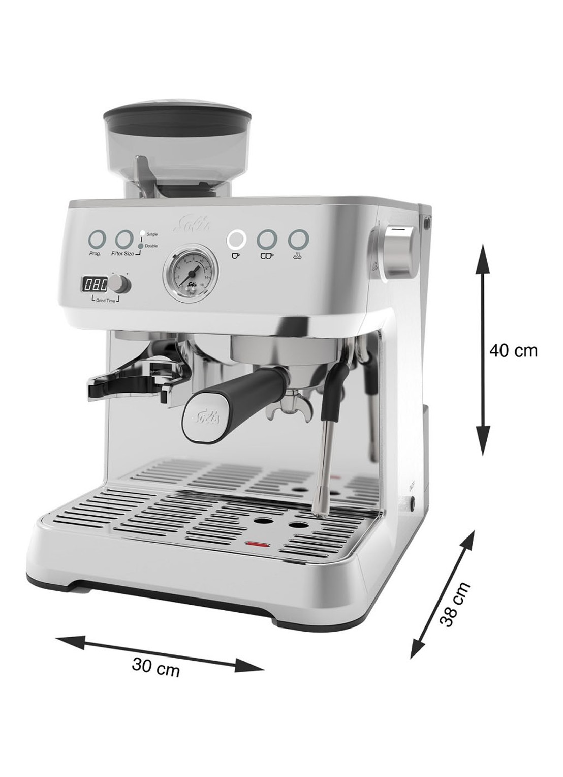 Solis Grind & Infuse Perfetta espressomachine 1019  - detail 4 zilver
