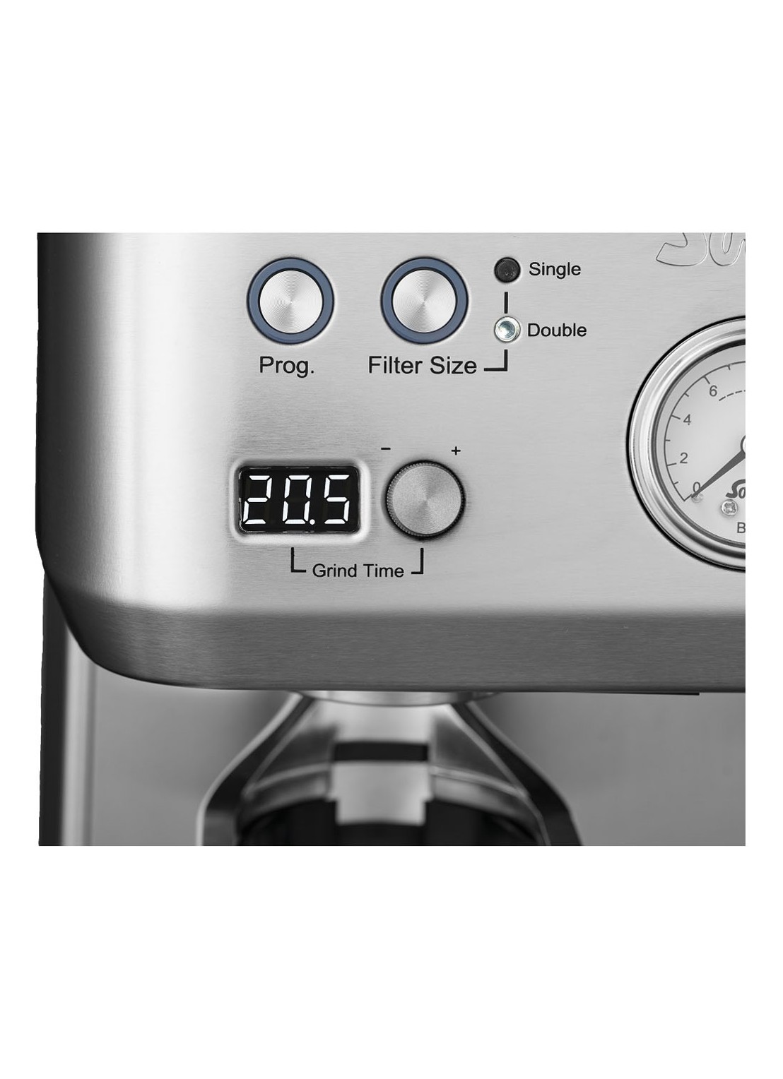 Solis Grind & Infuse Perfetta espressomachine 1019  - voorkant 7 zilver