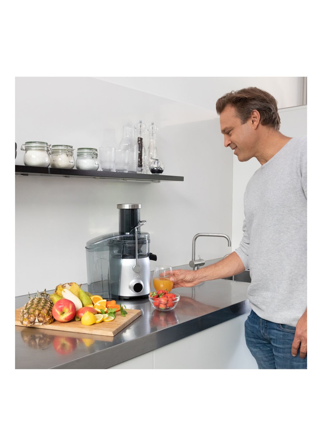 Solis Juice Fountain Compact sapcentrifuge  - voorkant 7 zilver