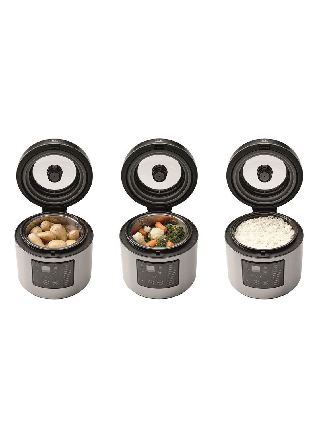 Solis Rice & Potato Cooker aardappel- en rijstkoker 8161  - detail 4 zilver