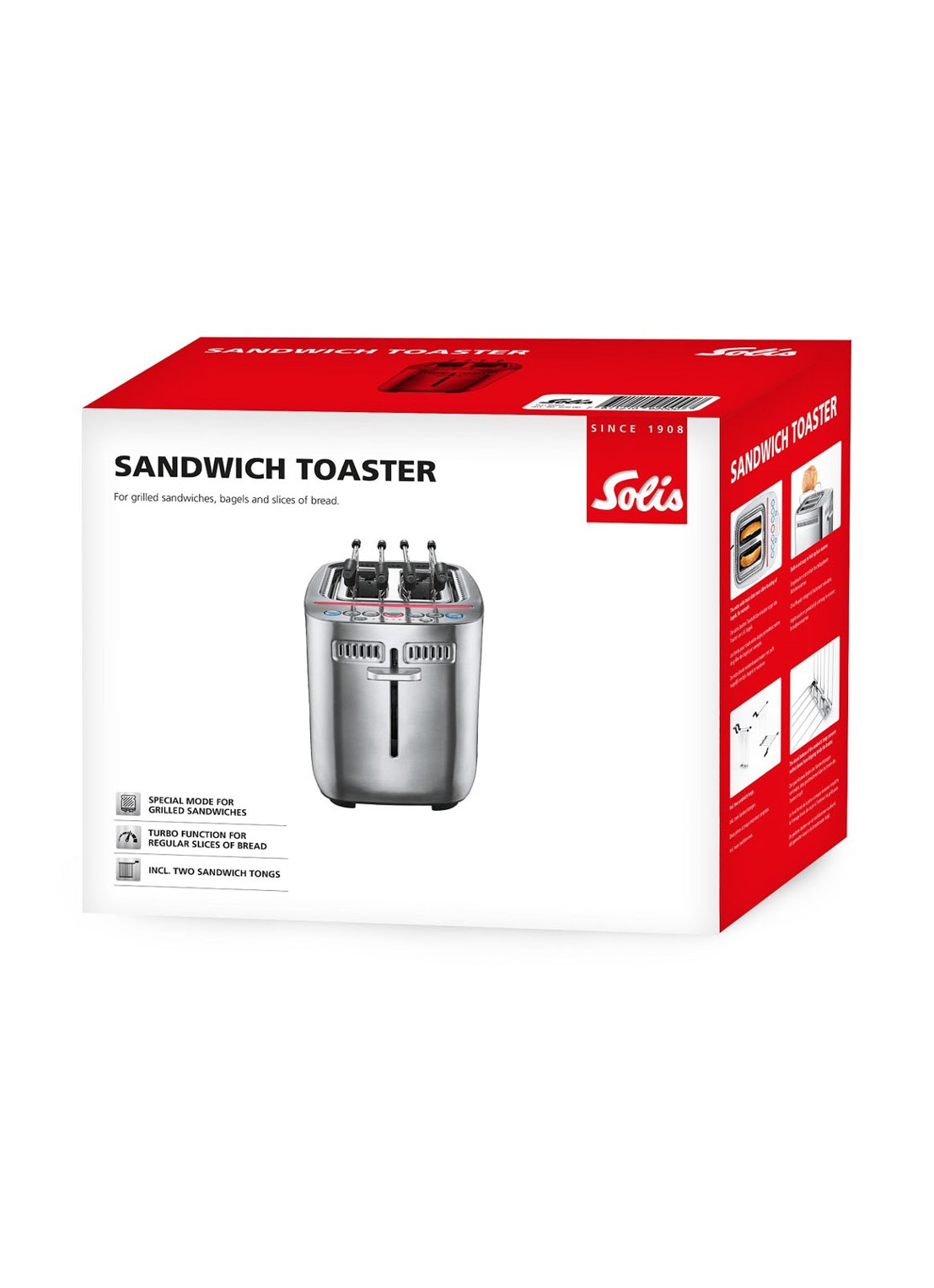 Solis Sandwich Toaster broodrooster 8003  - detail 7 zilver