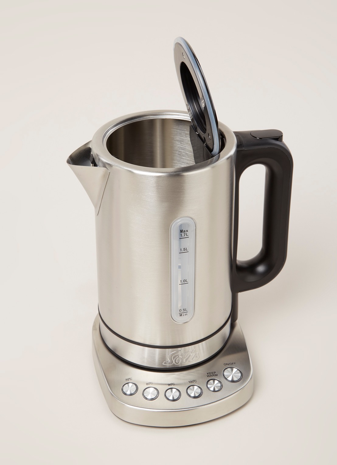 Solis Vario Temp waterkoker 1,7 liter 5516 962.39 - detail zilver