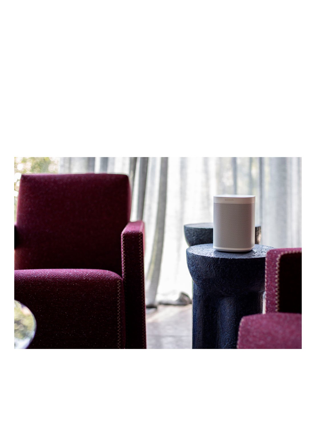Sonos One (Gen 2) smart speaker met Google Assistant stembediening - detail 3 wit