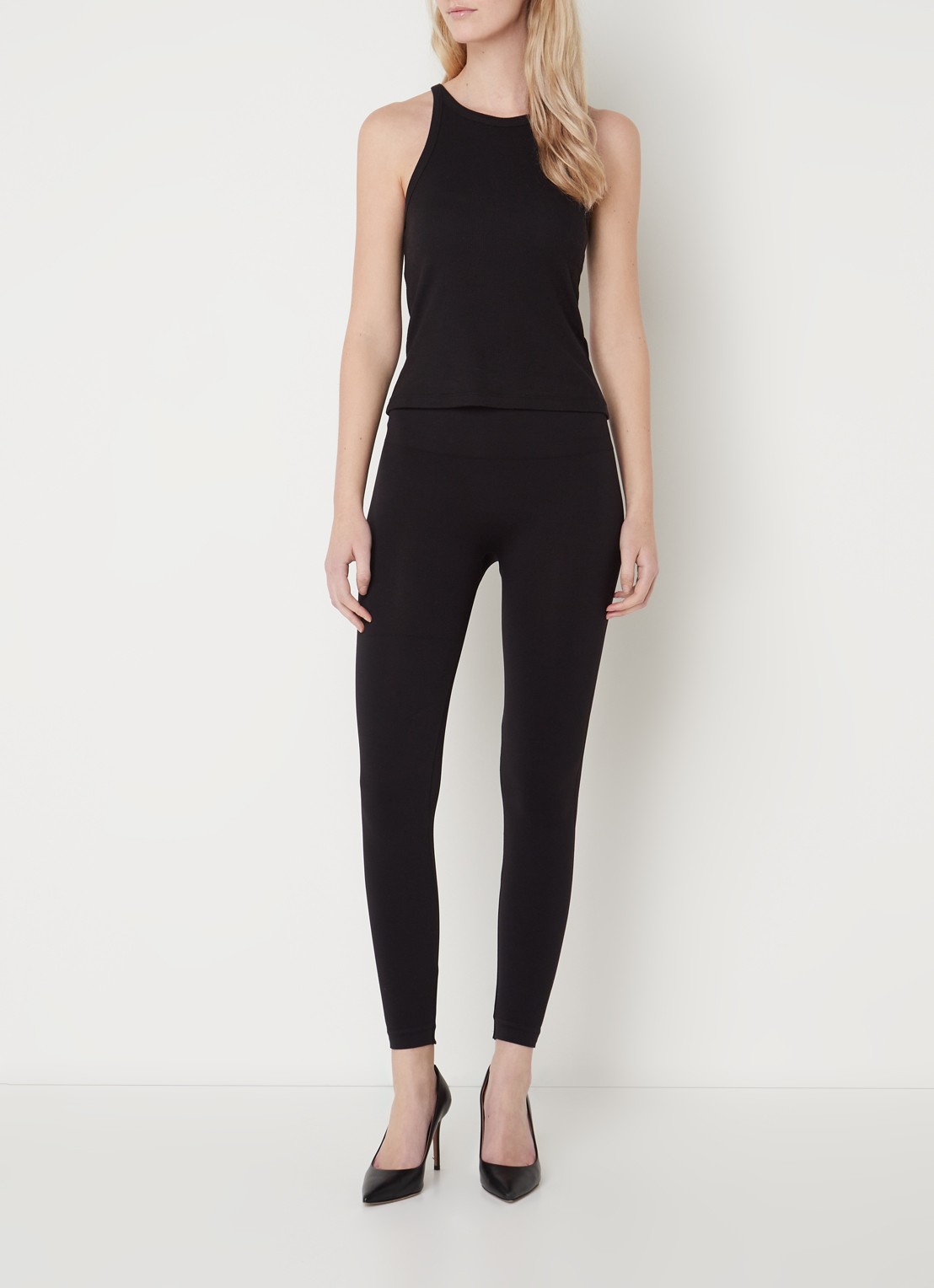 SPANX care high waist corrigerende legging met stretch - voorkant 4 zwart