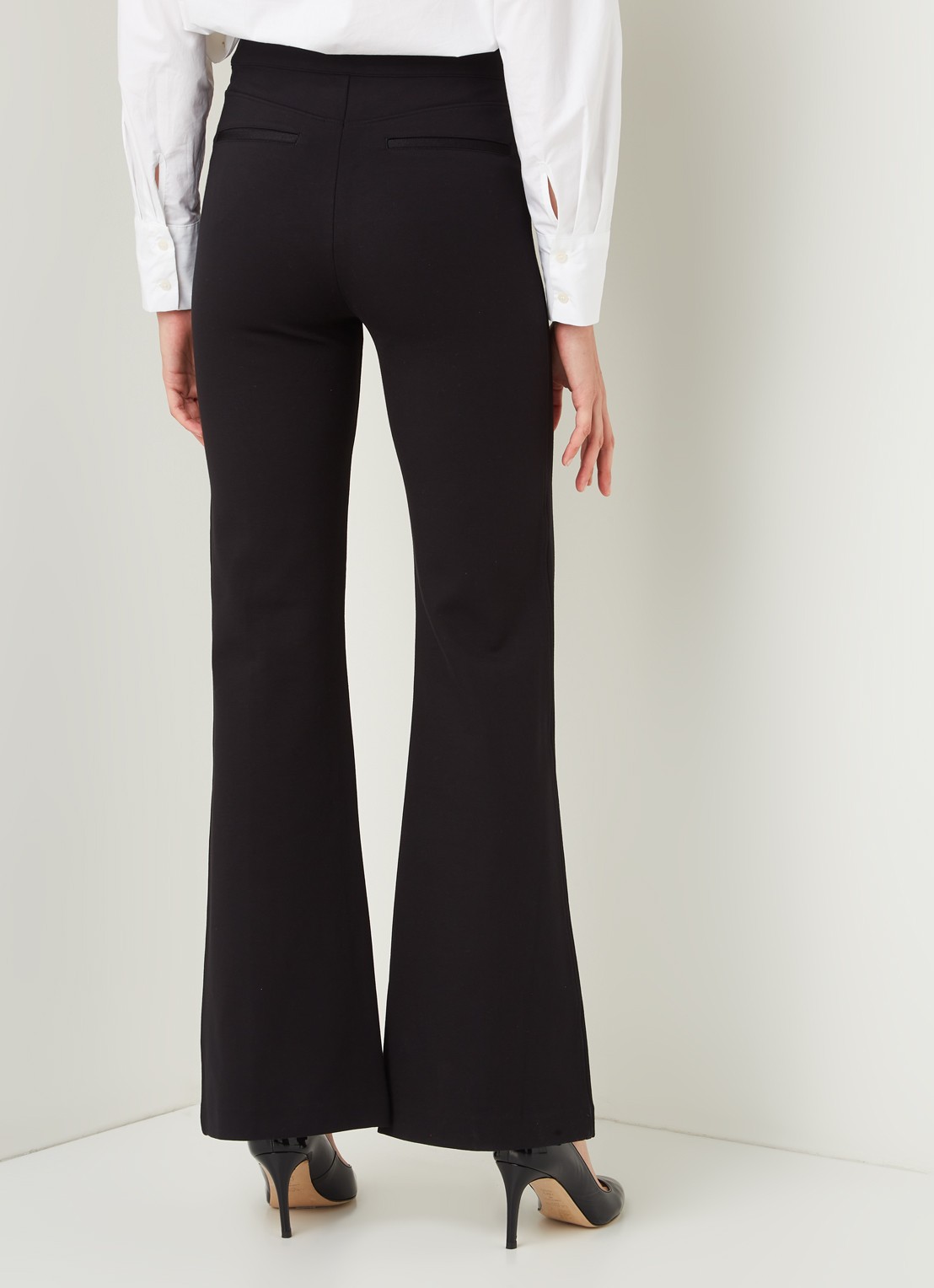 SPANX High waist flared fit pantalon van jersey met deelnaad - achterkant zwart
