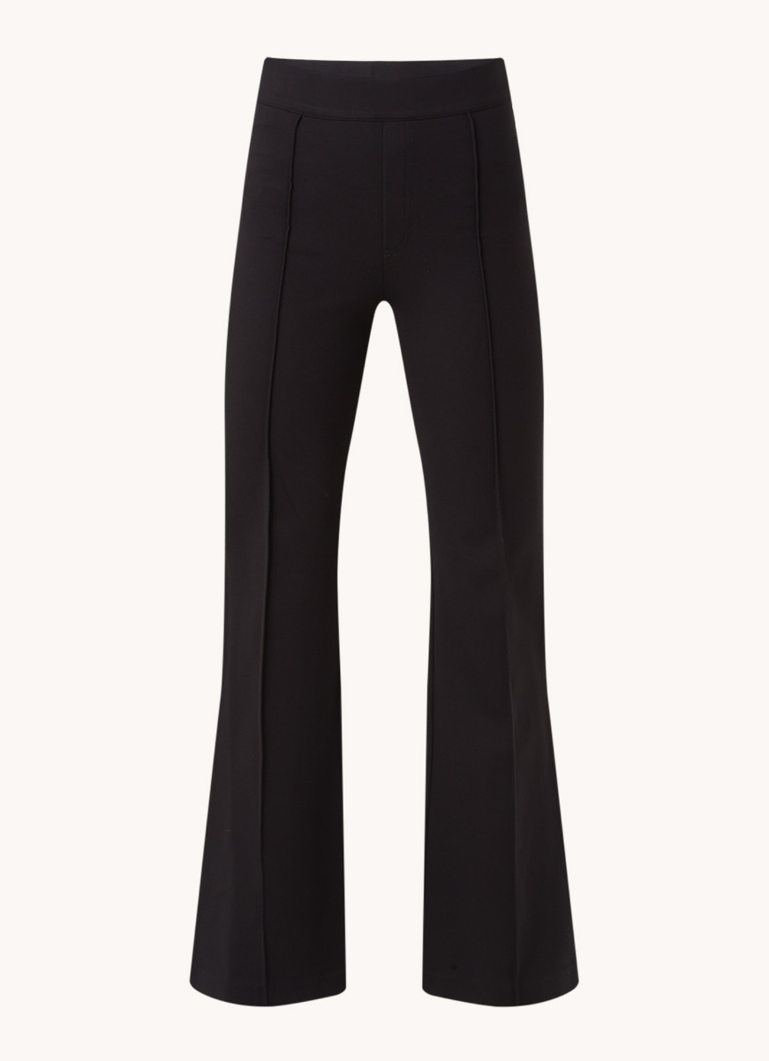 SPANX High waist flared fit pantalon van jersey met deelnaad - voorkant 3 zwart