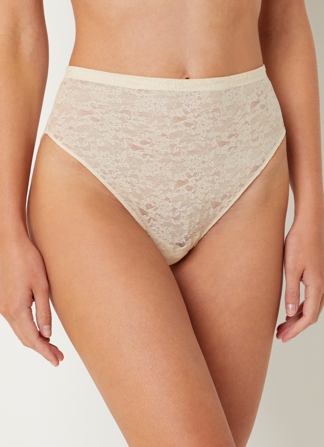SPANX High waist hipster van kant - voorkant 2 beige