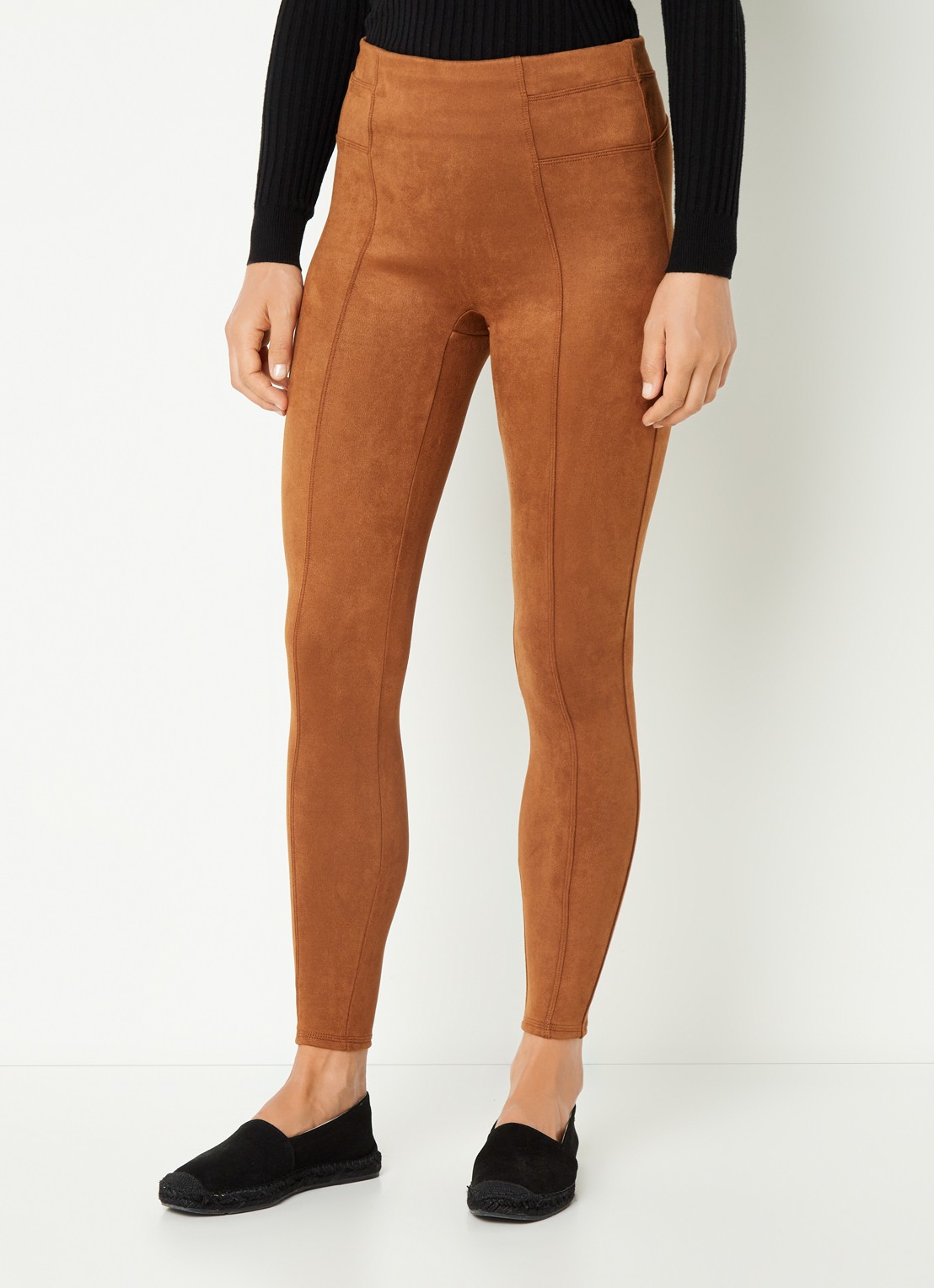 SPANX High waist legging van immitatiesuède  - detail 4 cognac
