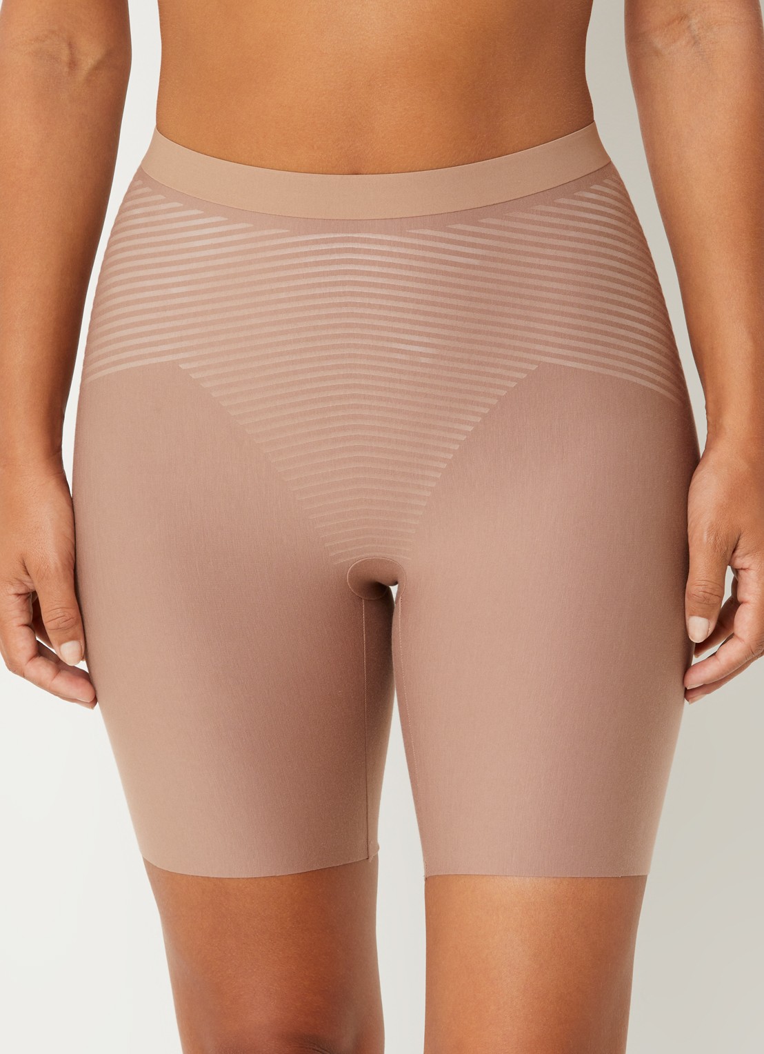 SPANX High waist skinny fit trainingslegging - voorkant 4 lichtbruin