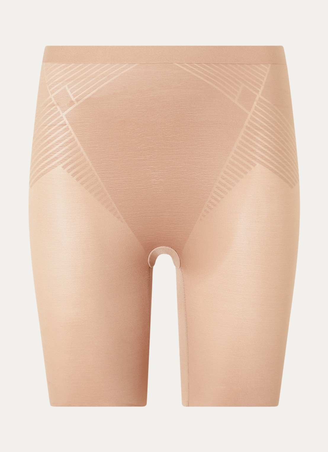 SPANX Invisible corrigerende short met glanzende finish - voorkant lichtbruin