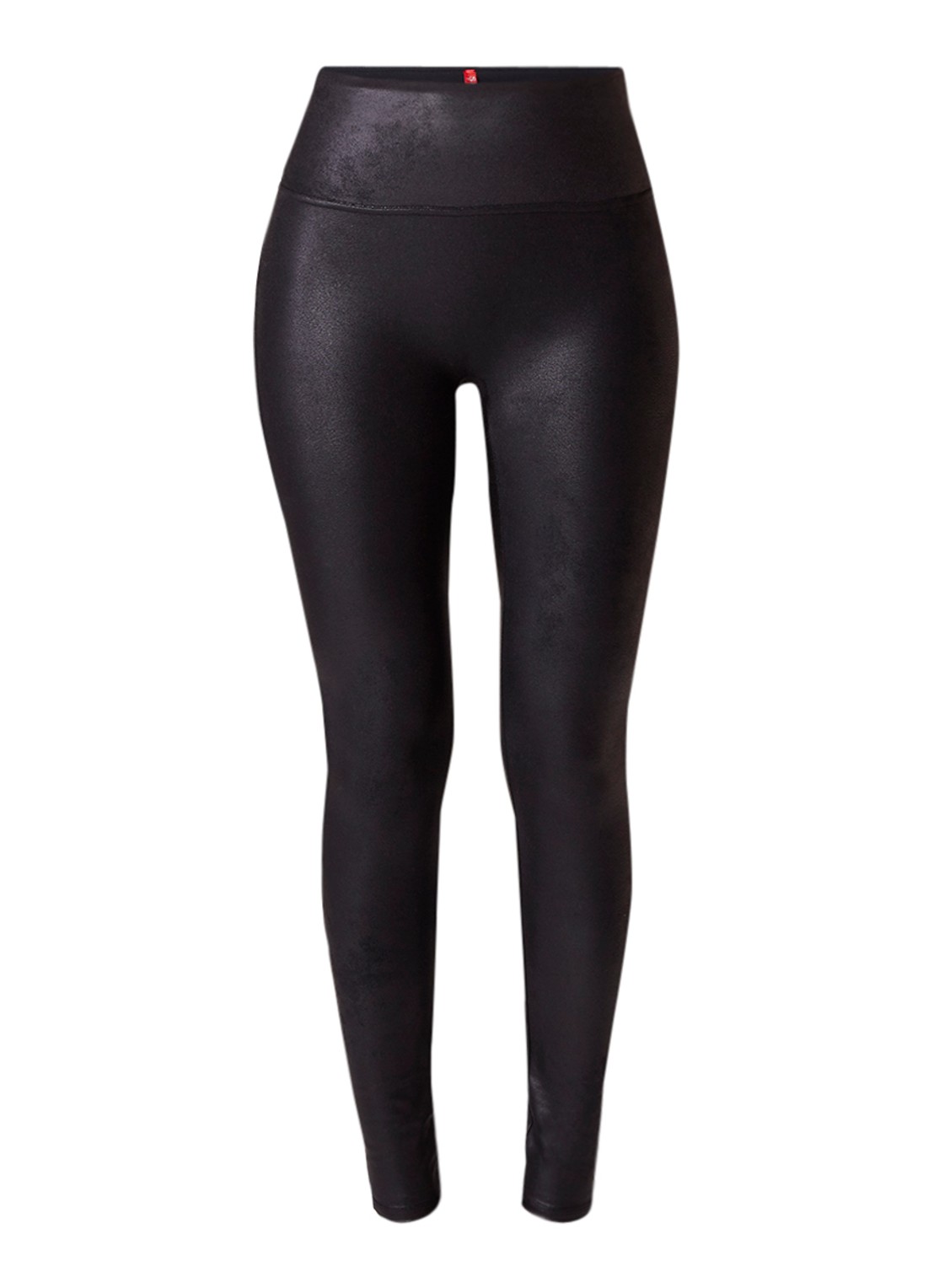 SPANX Legging medium van imitatieleer met coating - voorkant zwart