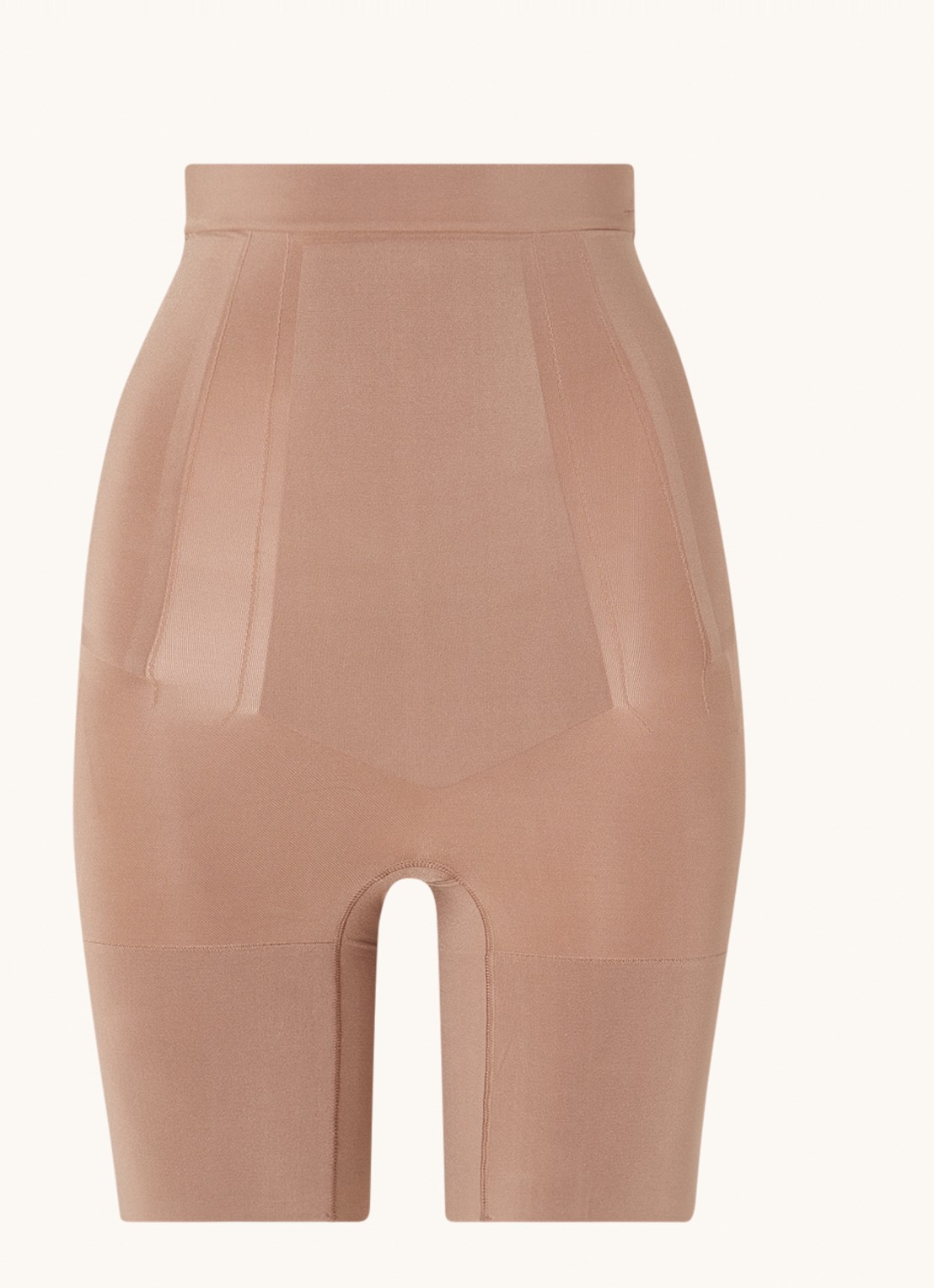 SPANX Oncore high waisted corrigerende short - voorkant 3 lichtbruin