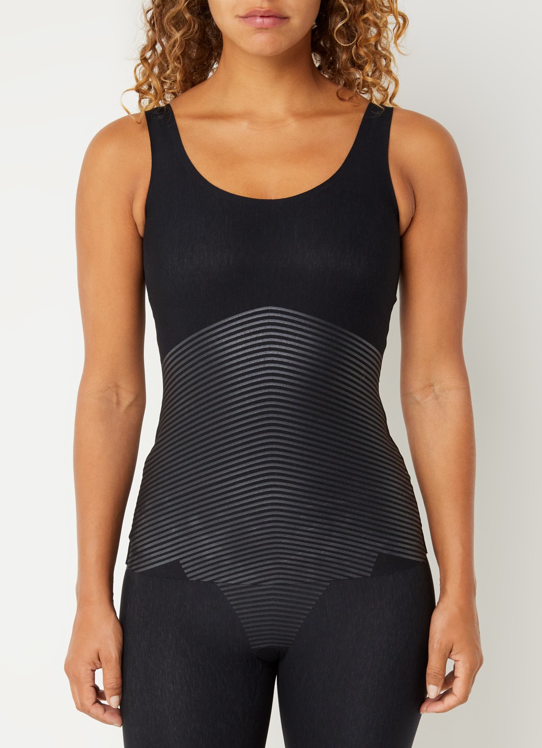 SPANX Tanktop met structuur - voorkant 3 zwart