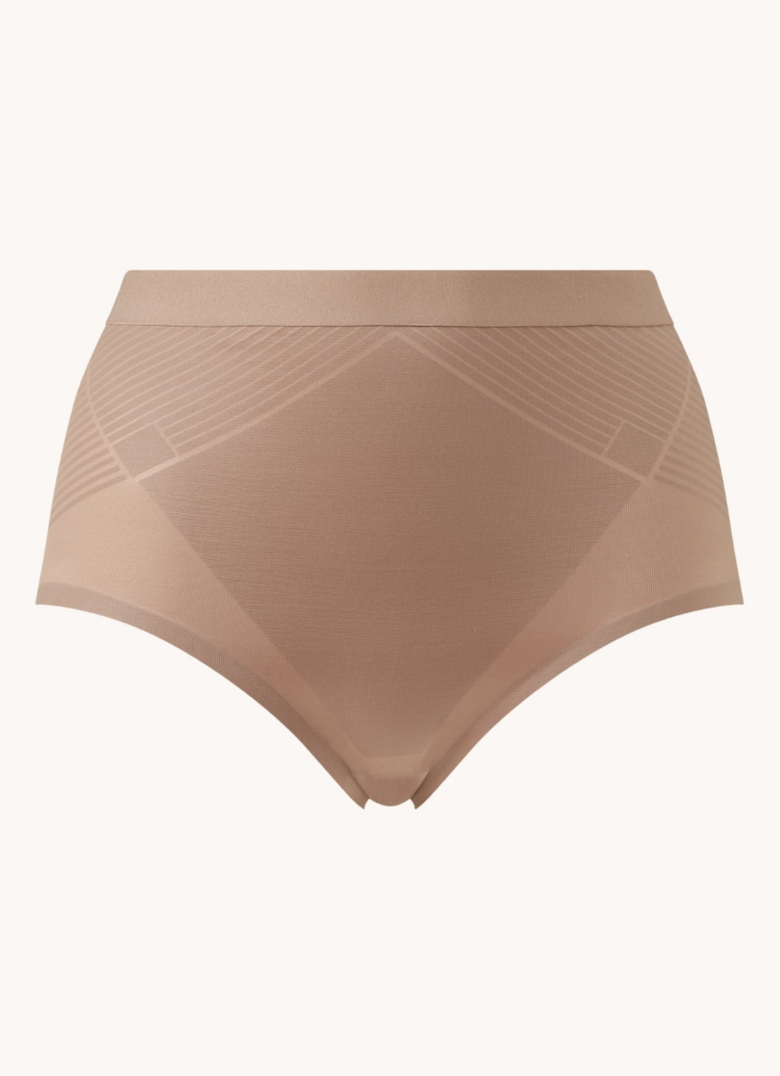 SPANX Thinstincts 2.0 high waisted naadloze corrigerende slip - voorkant taupe