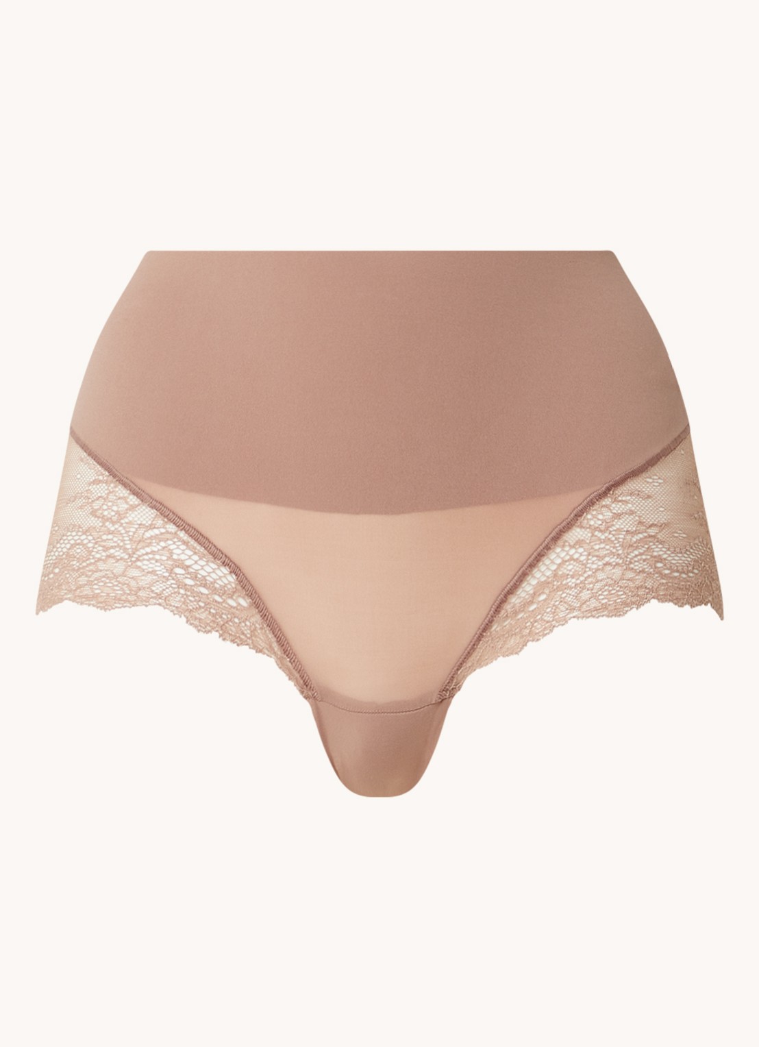SPANX Undie-Tectable corrigerende slip met kant - voorkant 4 lichtbruin