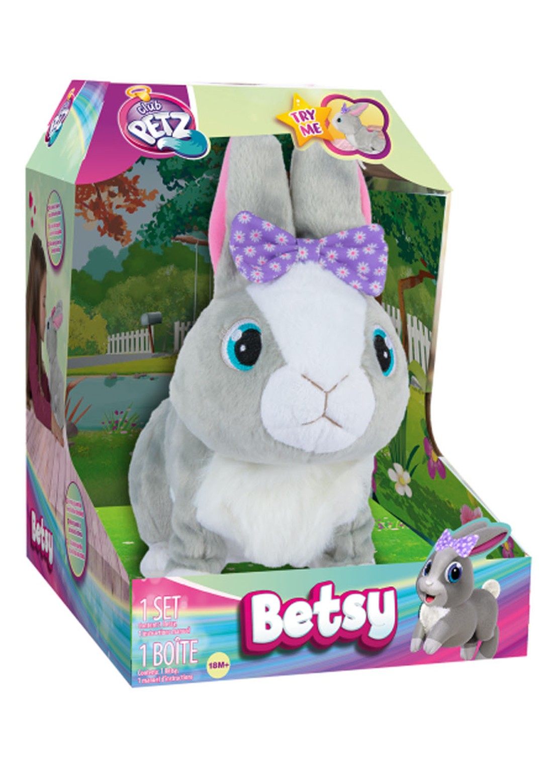 Spectron Betsy het konijn knuffel - voorkant 2 grijs