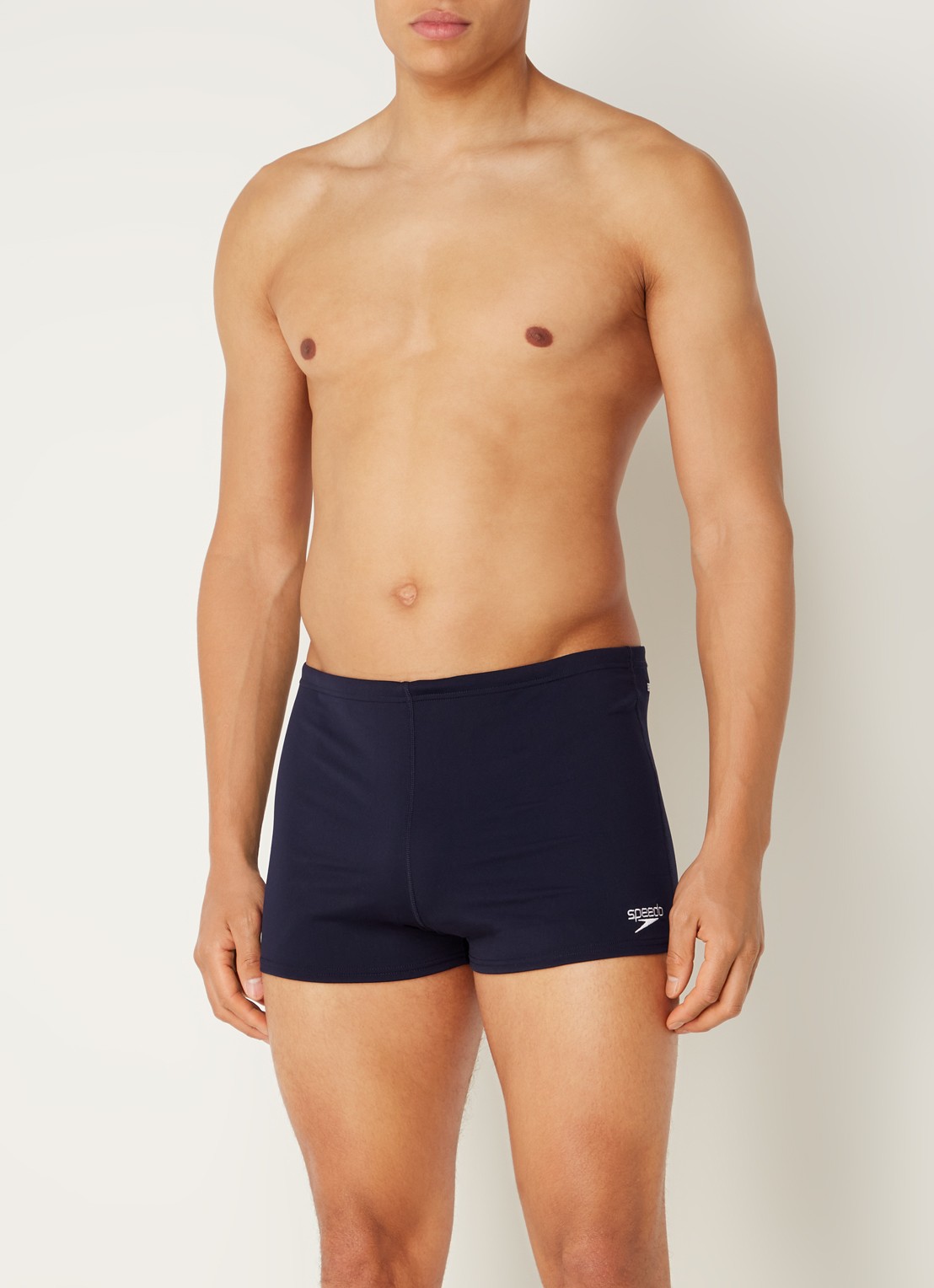 Speedo + Aqsh zwemboxer met logo - voorkant 2 donkerblauw