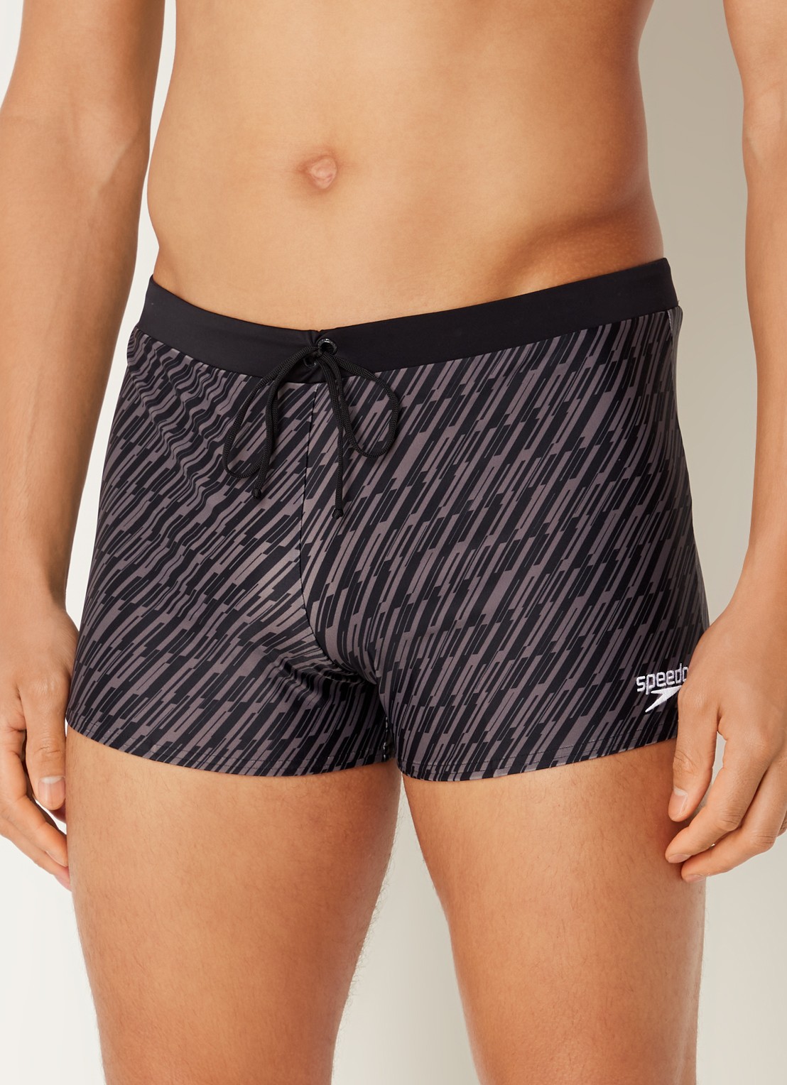 Speedo  Vamilton zwemboxer met print en logo - detail donkergrijs