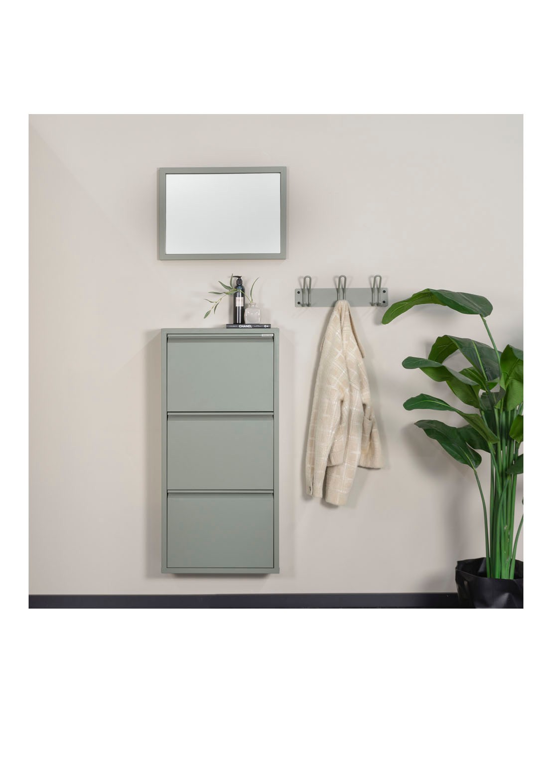 Spinder Billy 3 schoenenkast 50 x 50 cm - voorkant 2 khaki