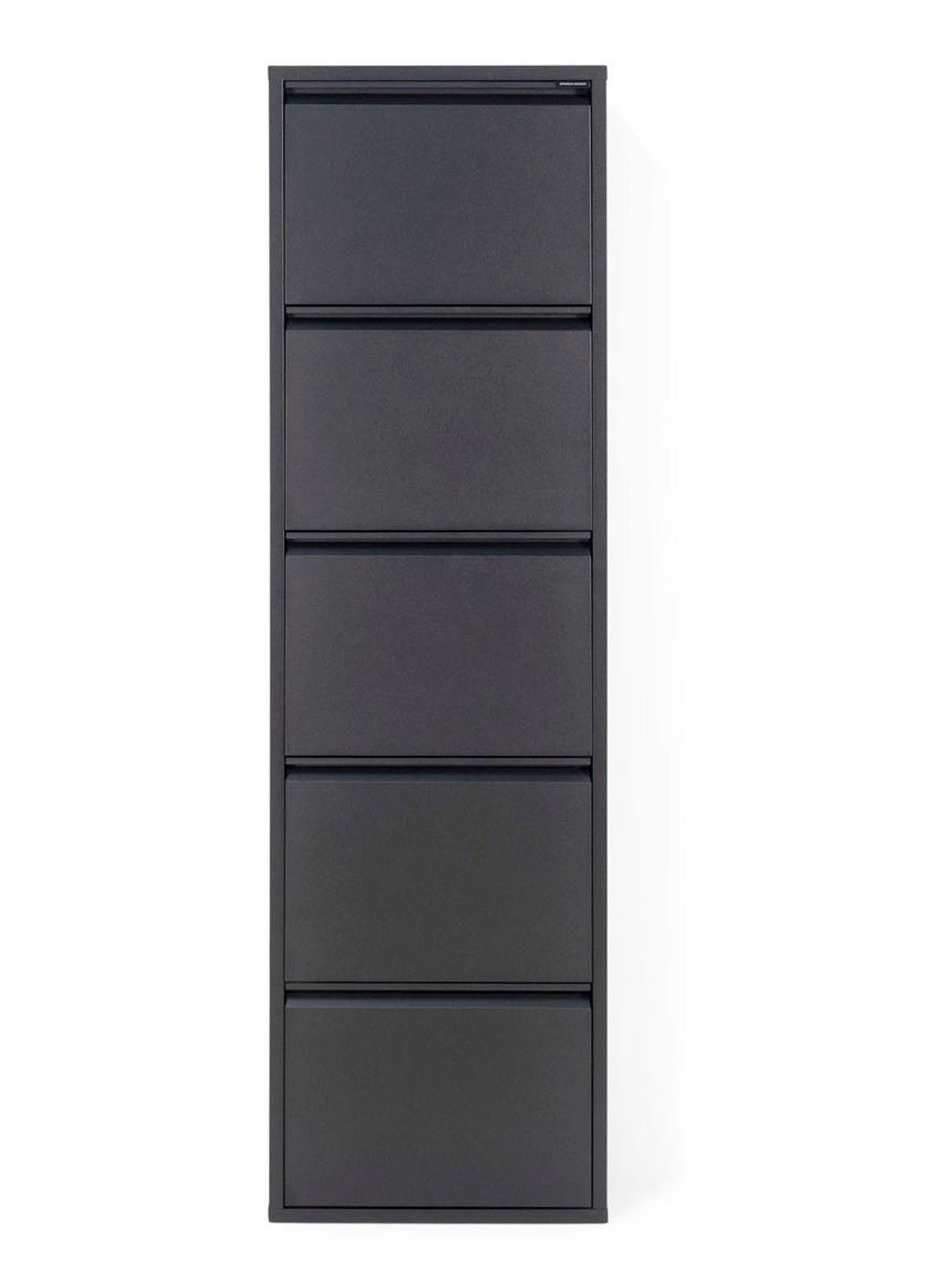 Spinder Billy 5 schoenenkast 169 x 50 cm - voorkant zwart