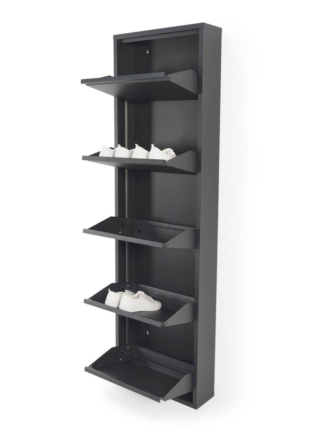 Spinder Billy 5 schoenenkast 169 x 50 cm - voorkant 2 zwart