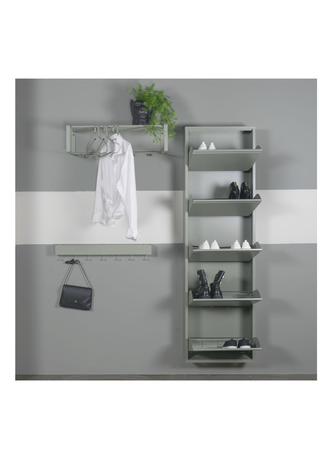 Spinder Billy 5 schoenenkast 50 x 50 cm - voorkant 2 khaki