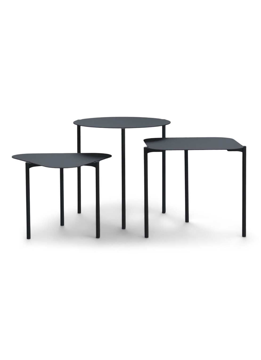 Spinder Do-re-mi bijzettafel set van drie - voorkant zwart