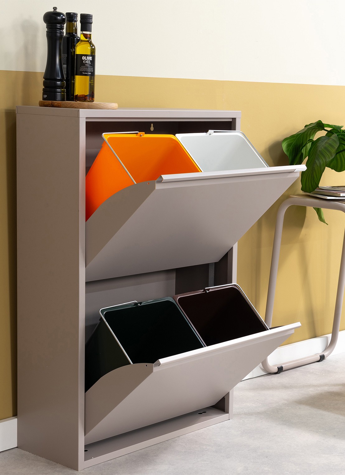 Spinder Gigi 4 afvalemmer 74 liter - detail 4 taupe