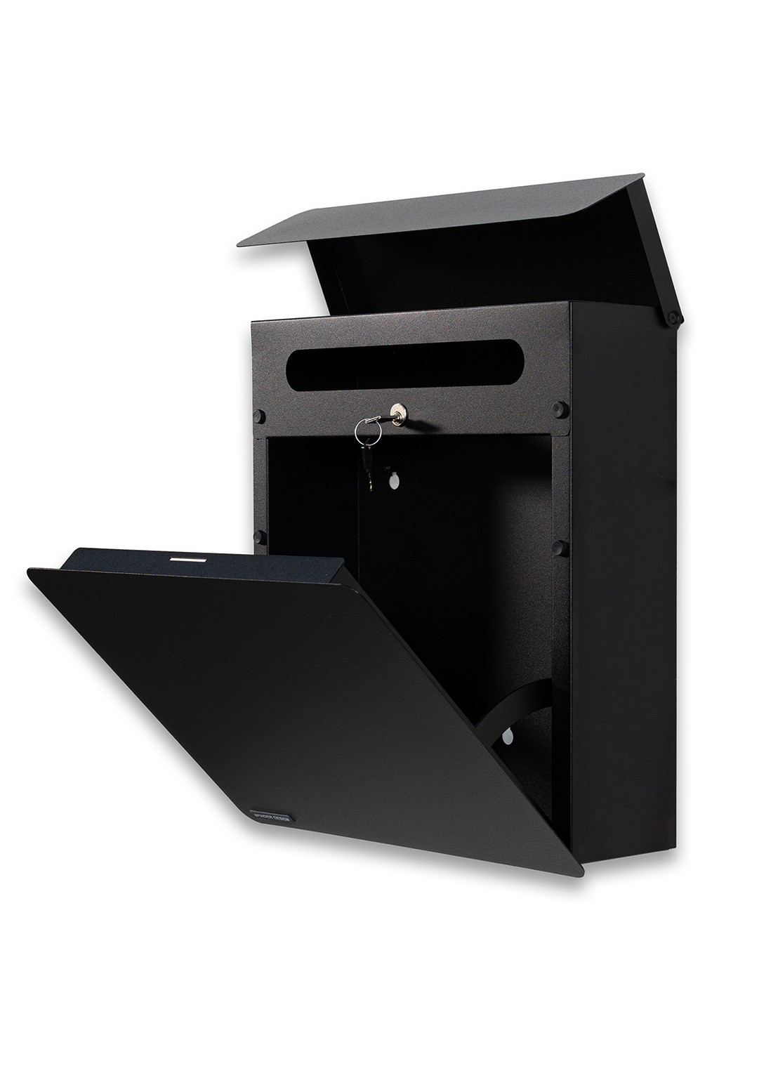 Spinder Inbox brievenbus 40 cm - detail 2 zwart