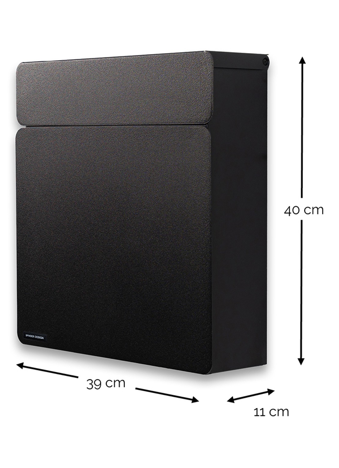Spinder Inbox brievenbus 40 cm - detail 6 zwart