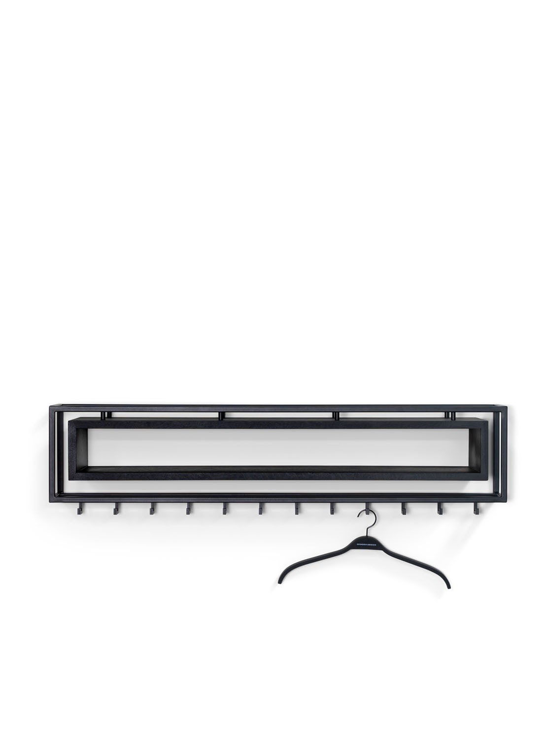 Spinder School 120 Black Edition kapstok 118 cm - voorkant zwart