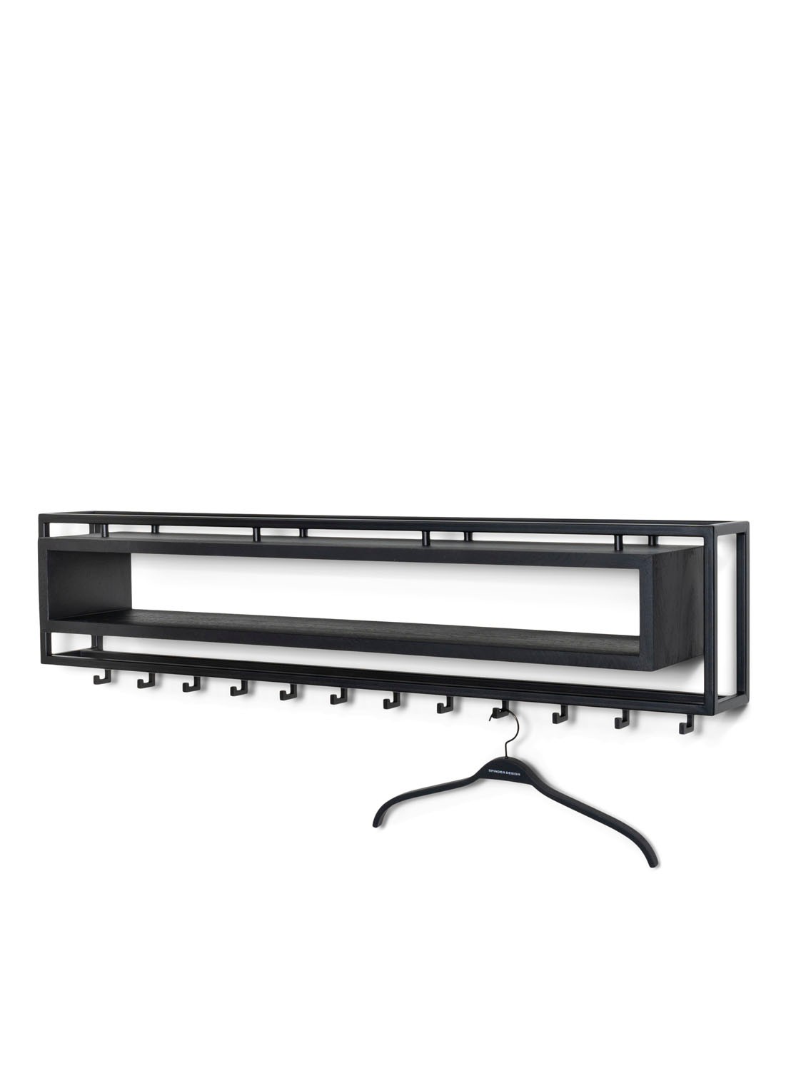 Spinder School 120 Black Edition kapstok 118 cm - voorkant 2 zwart
