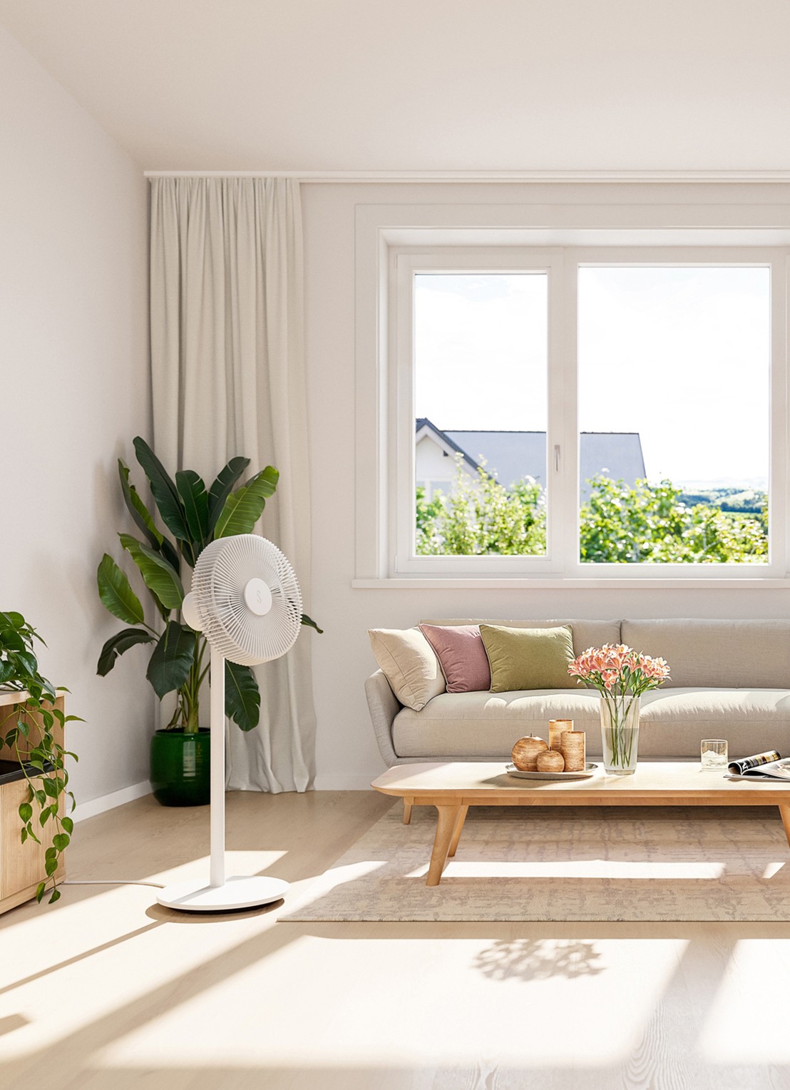 Stadler Form Finn vloer- en tafelventilator, verstelbaar 95,4 cm - detail 5 wit