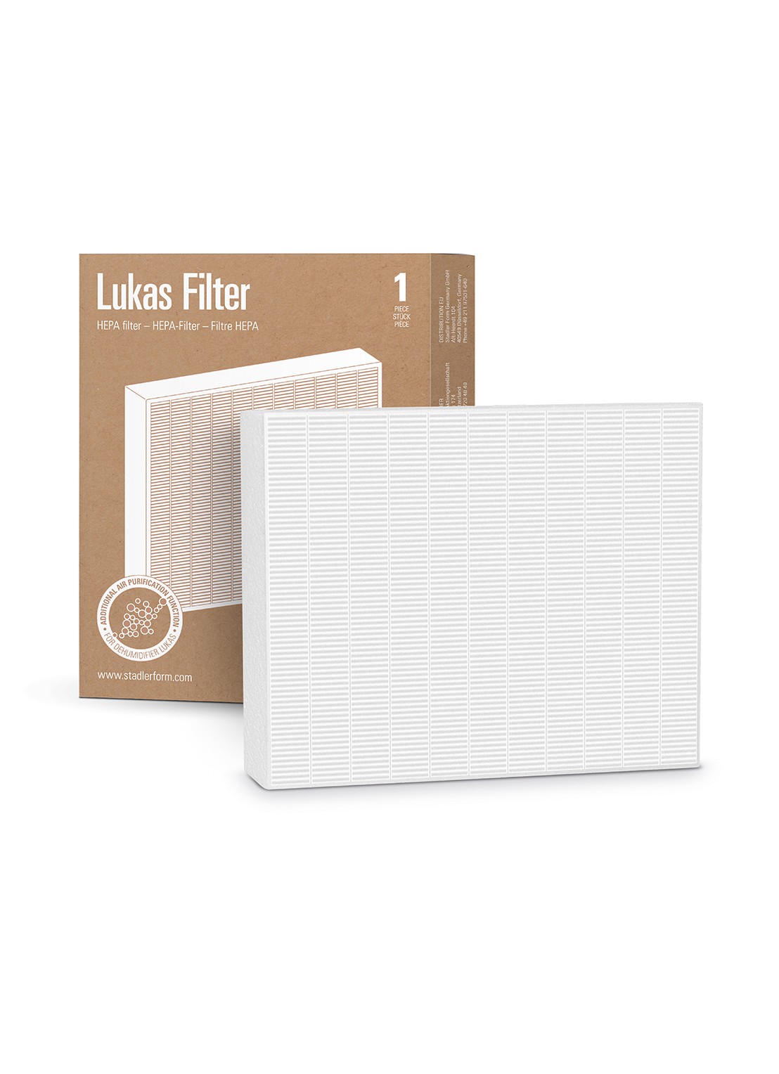 Stadler Form Lukas HEPA filter voor luchtontvochtiger - voorkant wit
