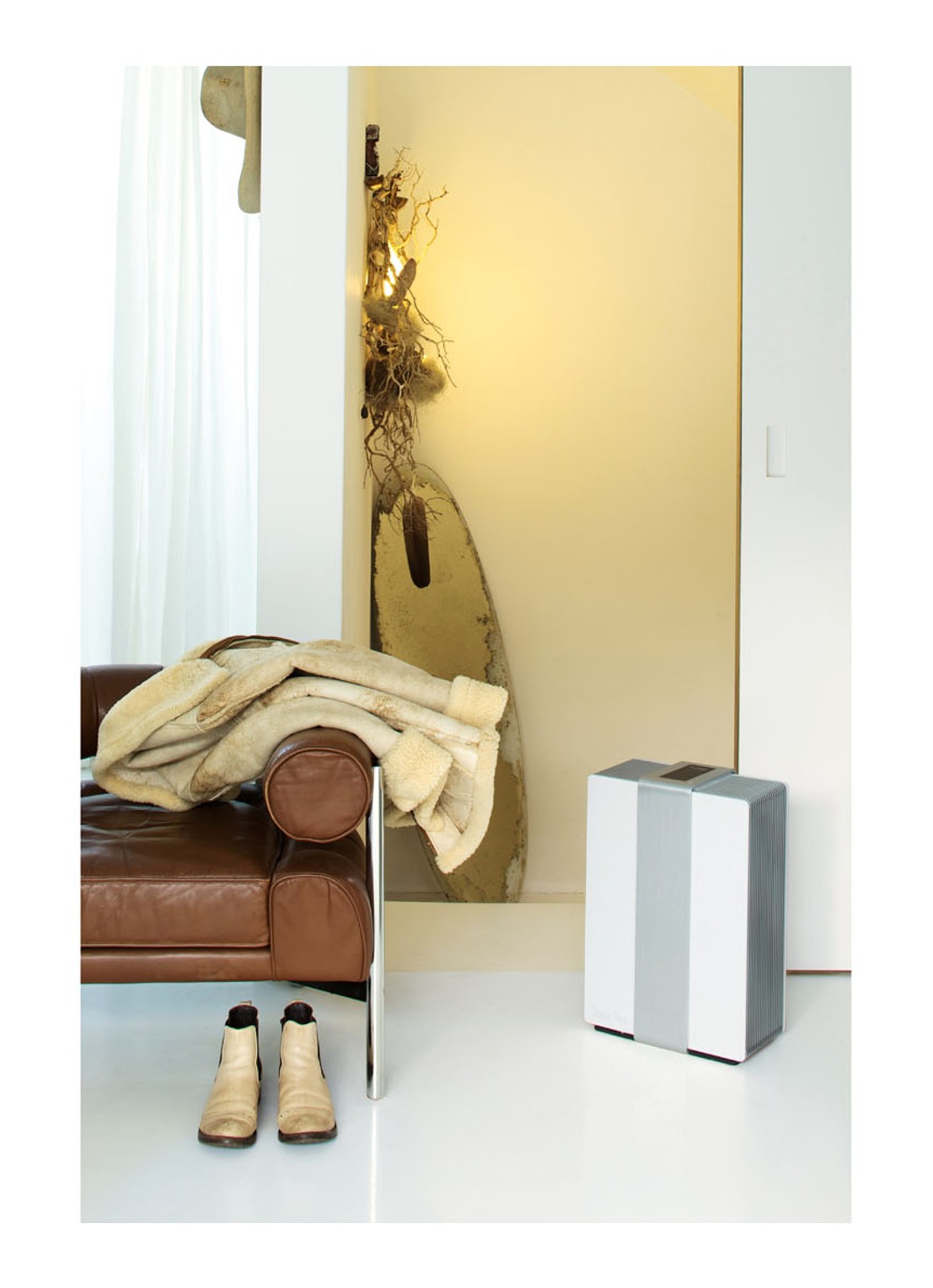 Stadler Form Robert luchtreiniger & -bevochtiger, 47 cm hoog - voorkant 2 zilver