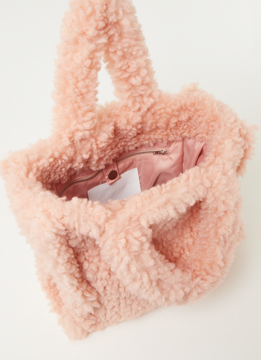 Stand Studio Lolita handtas van teddy - detail 3 lichtroze