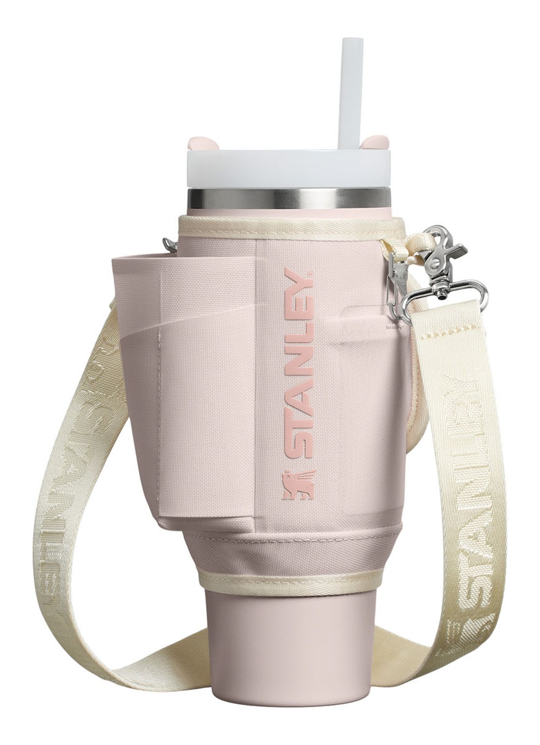 Stanley All-Day Quencher Carry-All crossbodytas voor 1,18 liter thermosfles - voorkant 2 lichtroze