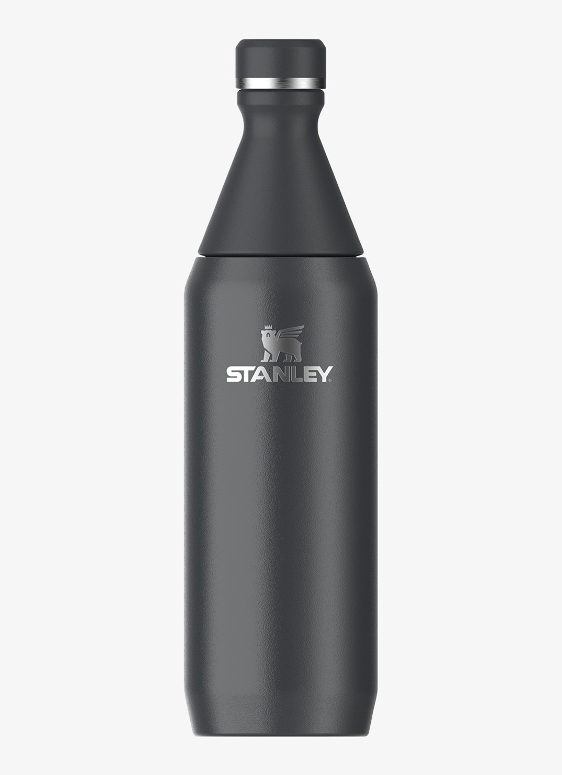 Stanley De All Day Slim waterfles 0,6 liter - voorkant black gloss / zwart