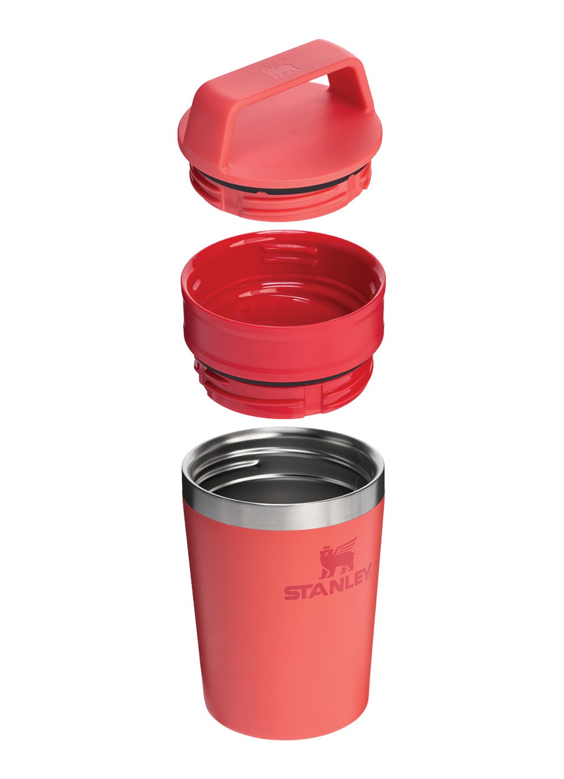 Stanley De Café-To-Go Travel thermosbeker 0,23 liter - voorkant 2 hot coral / koraalrood