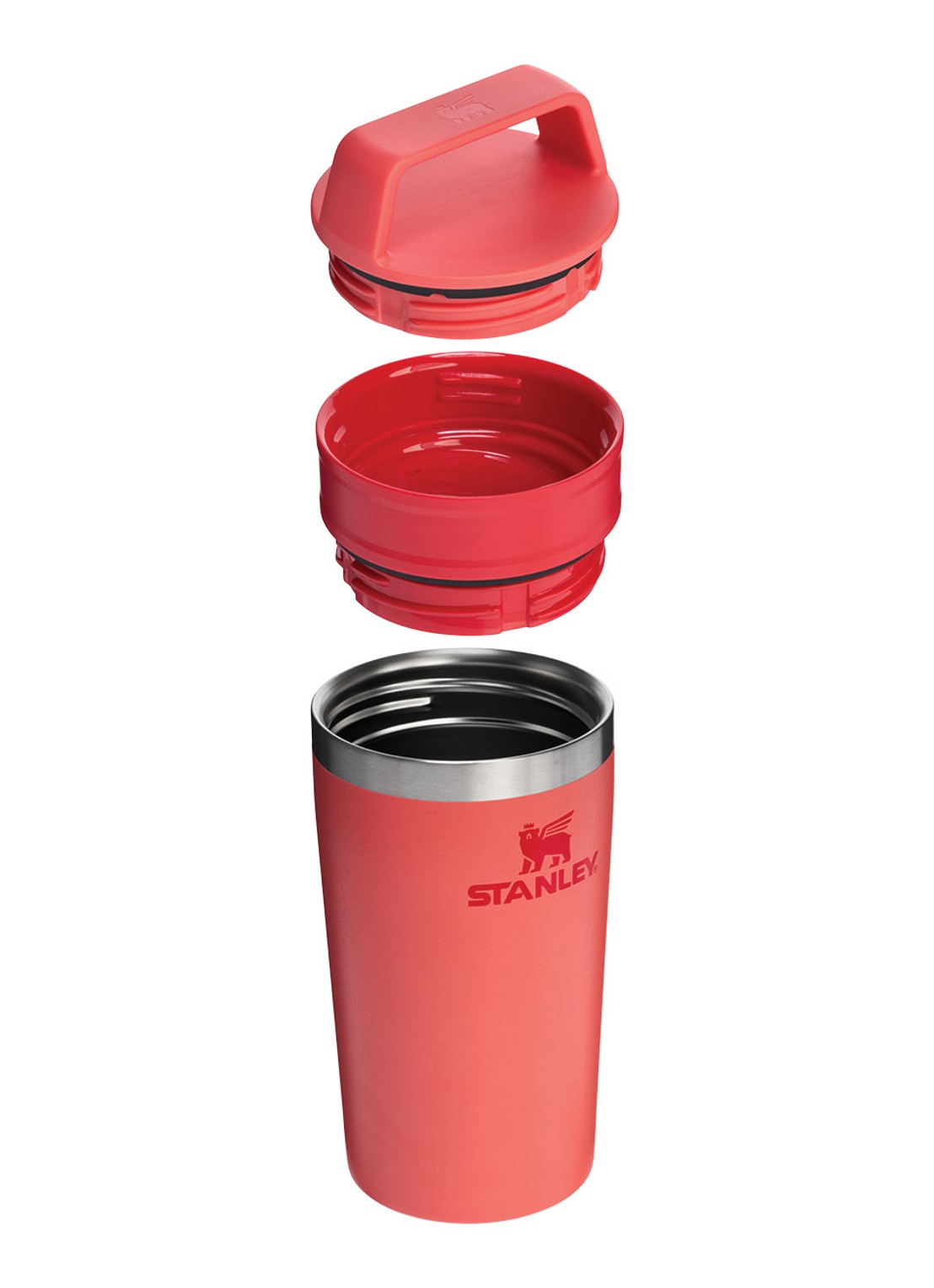 Stanley De Café-To-Go Travel thermosbeker 0,35 liter - voorkant 2 hot coral / koraalrood