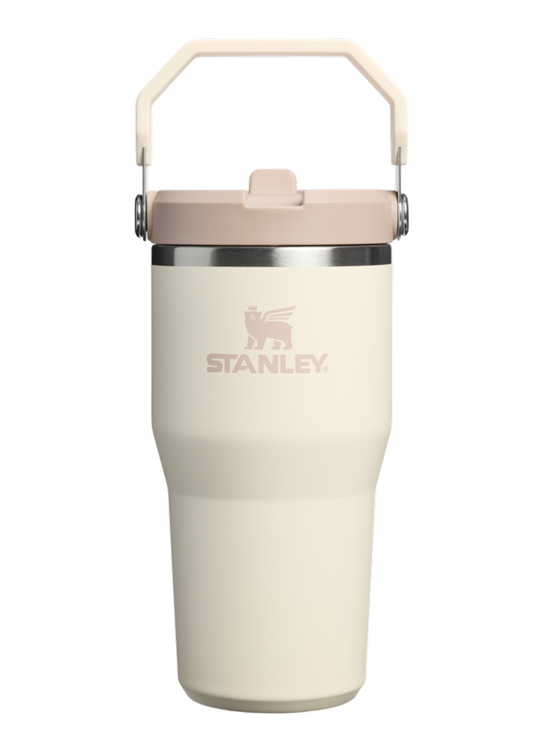 Stanley De IceFlow™ Flip Straw 2.0 waterfles 0,6 liter - voorkant 2 beige