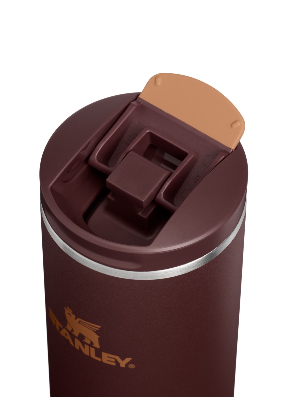 Stanley De Transit Flip Top thermosbeker 0,47 liter - detail donkerbruin