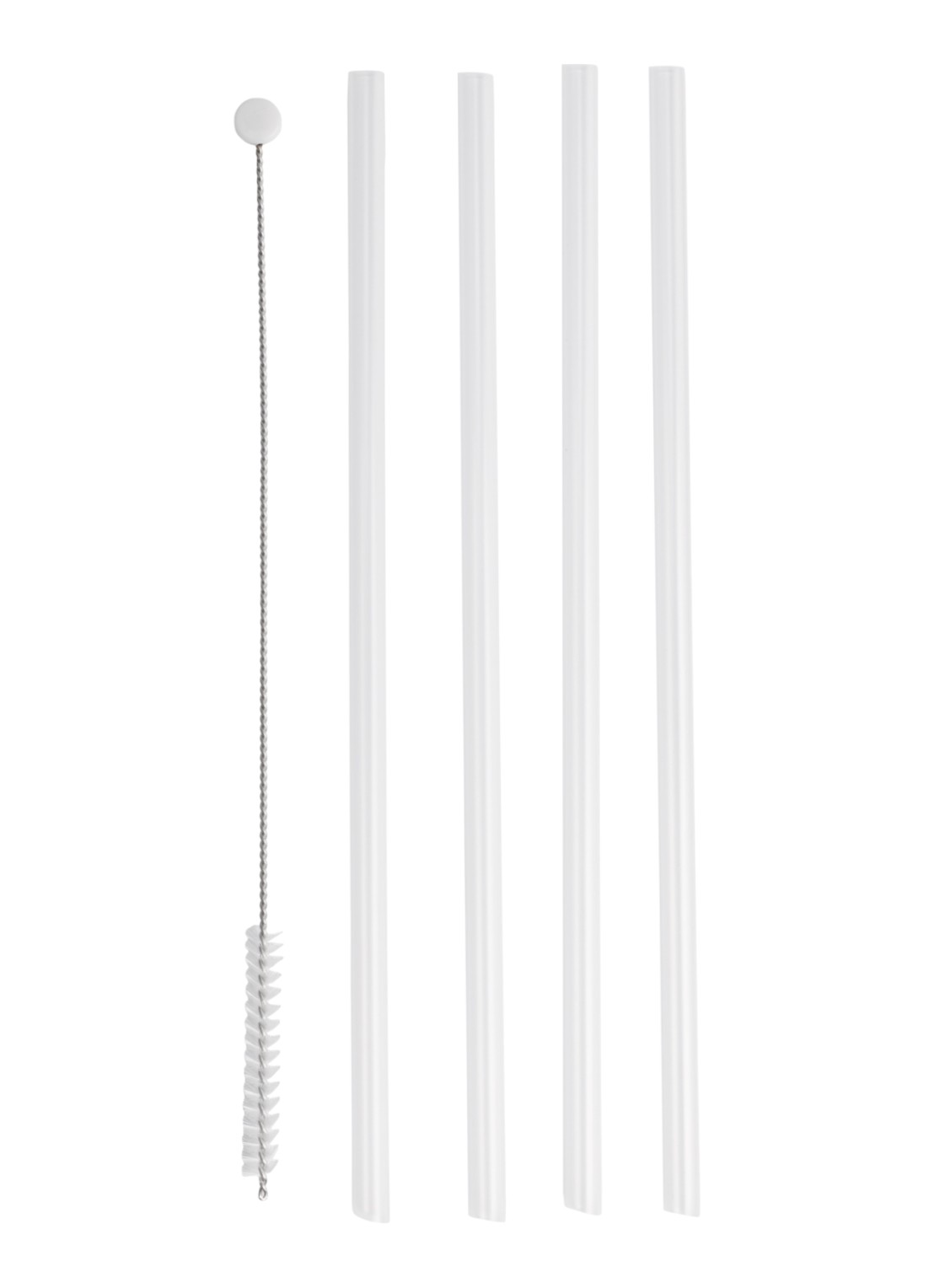 Stanley Flip Straw 2.0 & Tumbler rietje set van 4 met reinigingsborstel - voorkant 2 transparant
