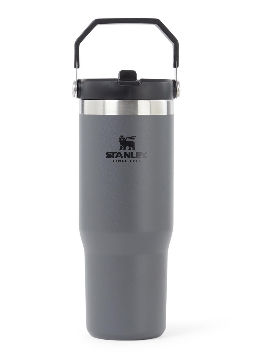 Stanley IceFlow Flip Straw Tumbler thermosfles 89 cl - voorkant antraciet