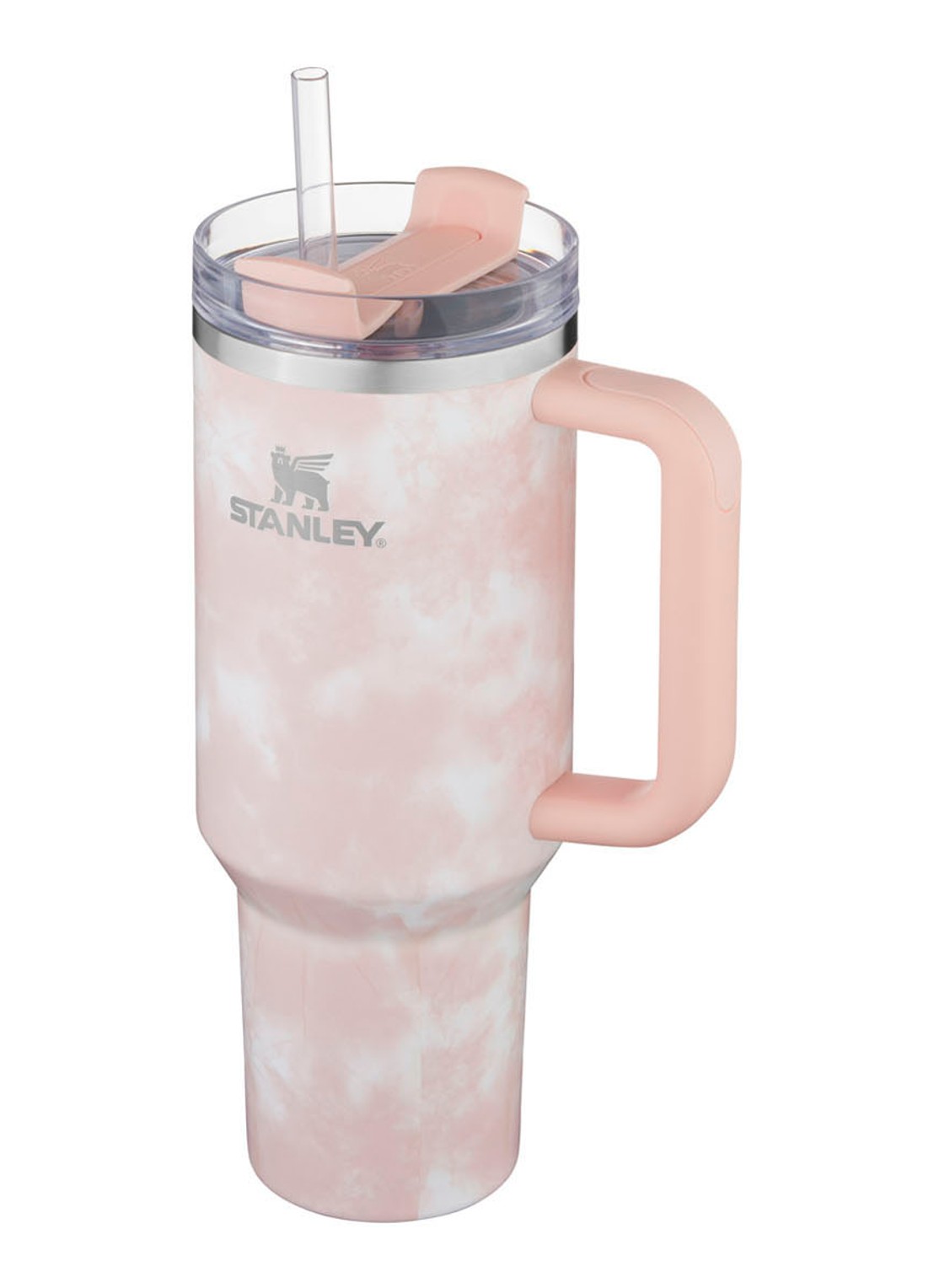 Stanley Quencher H2.0 Flowstate Tumbler thermosfles 1,2 liter - voorkant 2 lichtroze