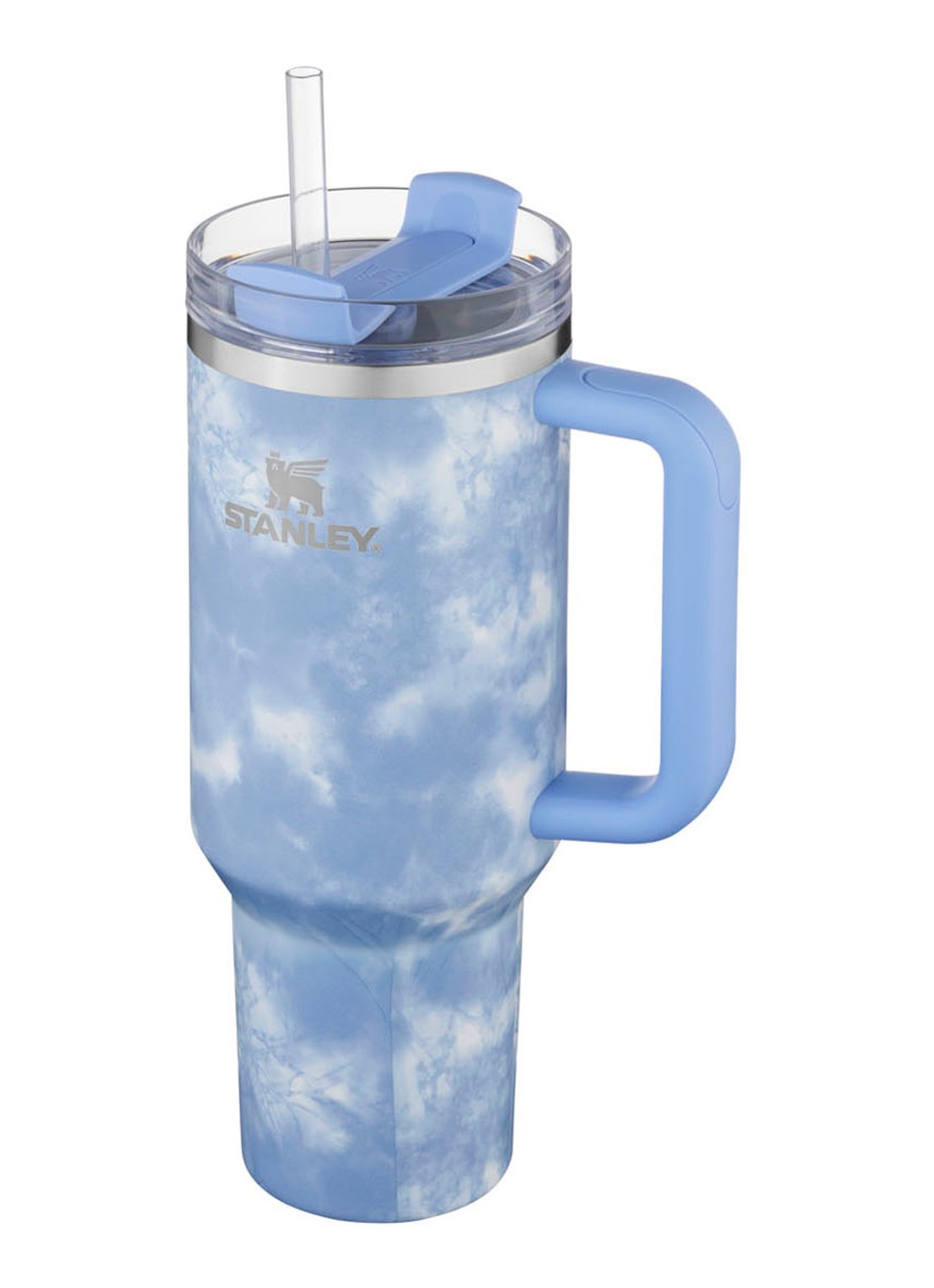 Stanley Quencher H2.0 Flowstate Tumbler thermosfles 1,2 liter - voorkant 2 lichtblauw